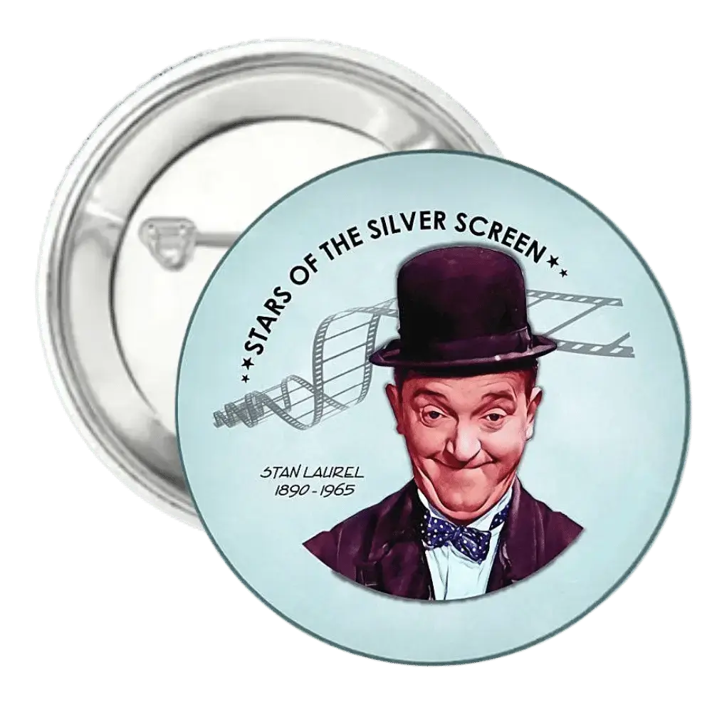 Stan Laurel | Silver Screen | Pin-Back Button