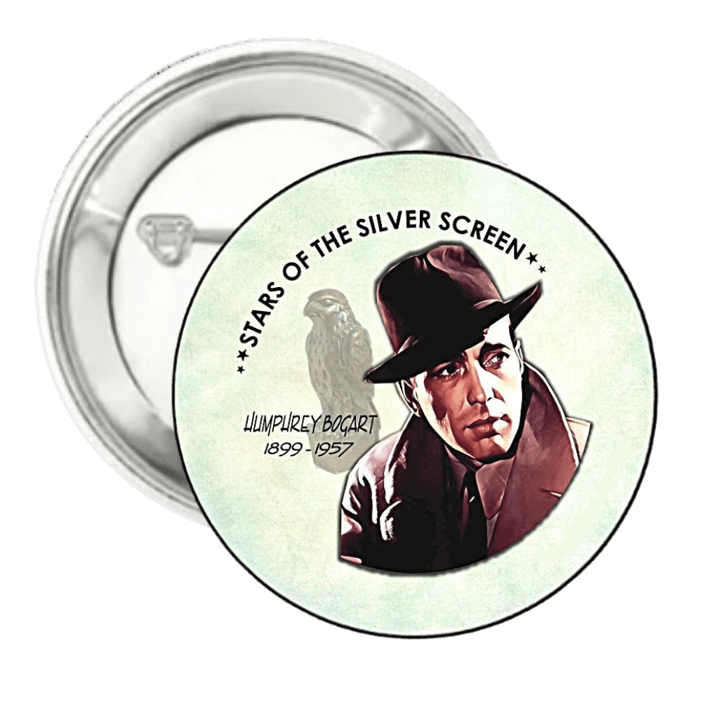 Humphrey Bogart | Silver Screen Actor | Pin-Back Button