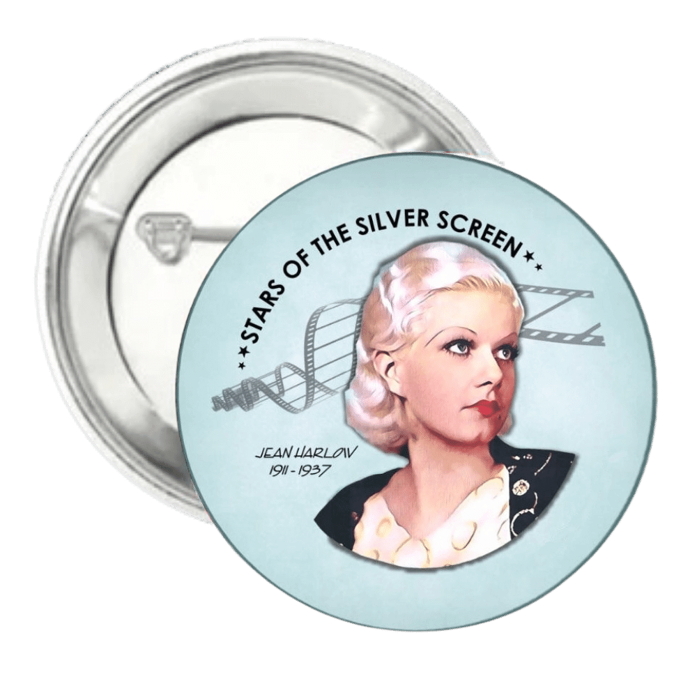 Jean Harlow | Silver Screen Star | Pin-Back Button