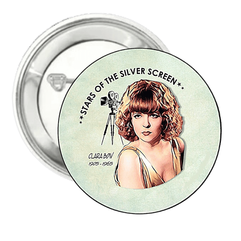 Clara Bow | Silver Screen Star | Pin-Back Button