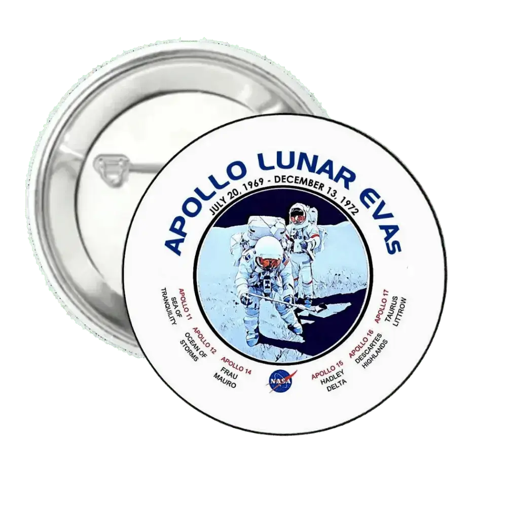 Appolo Lunar EVAs | Pin-Back Button