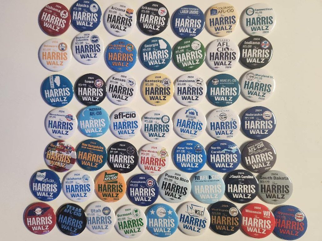 Harris Walz AFL-CIO State SET of 52 | 2.25" Button