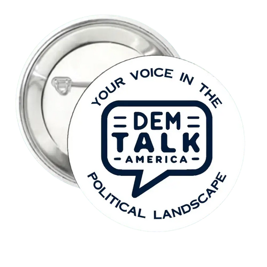 Dem Talk America | White | Logo | Pin-Back Buttons
