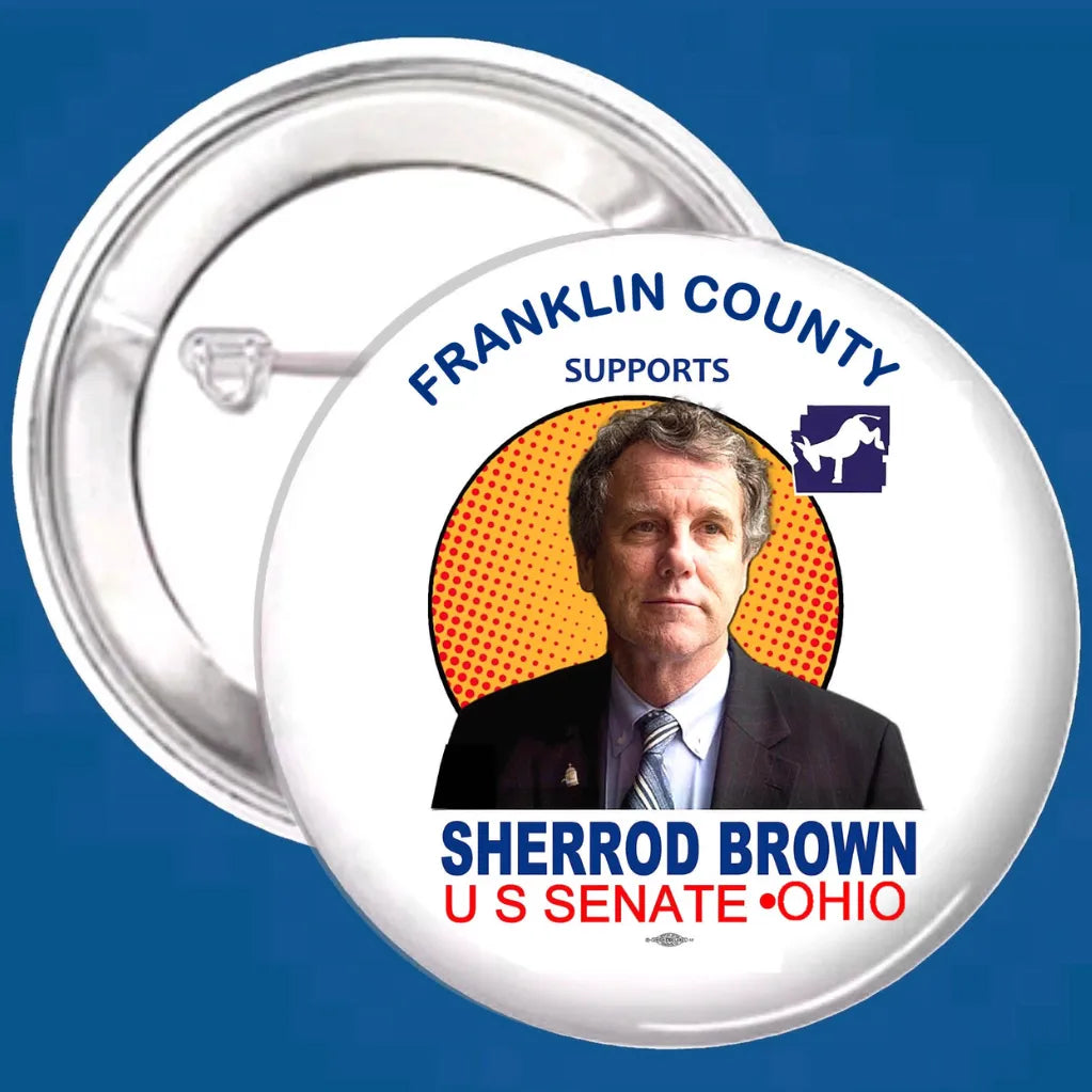 County or Personalized Buttons | Supports Sherrod Brown | Button