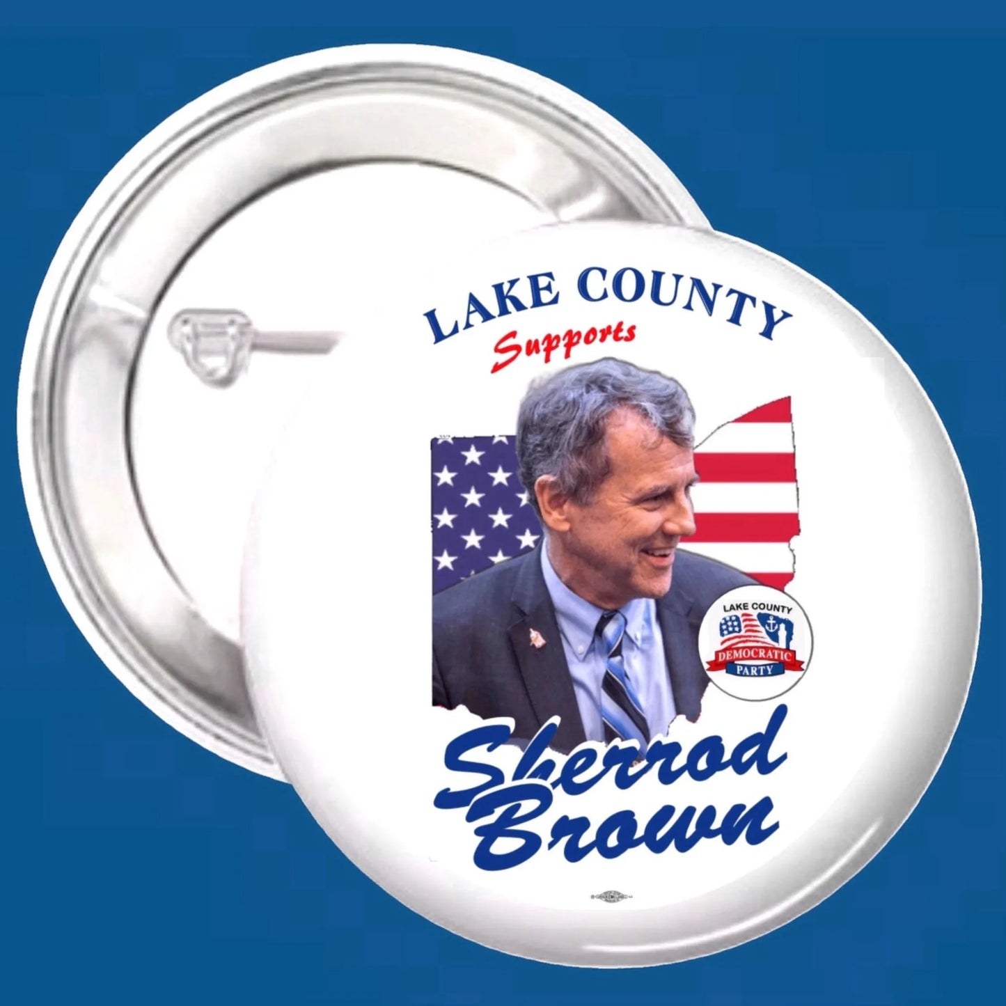 County or Personalized Buttons | Supports Sherrod Brown | Button