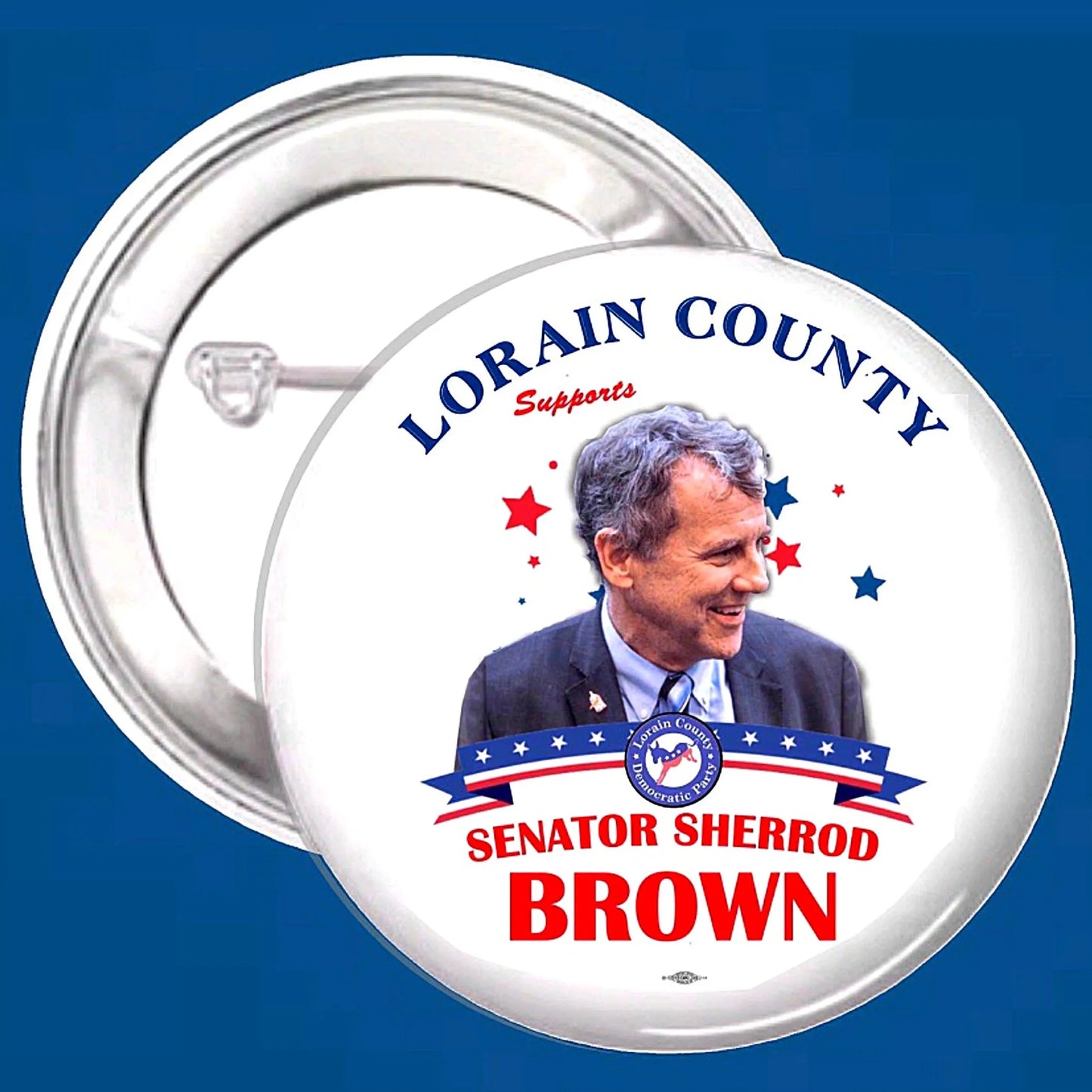 County or Personalized Buttons | Supports Sherrod Brown | Button