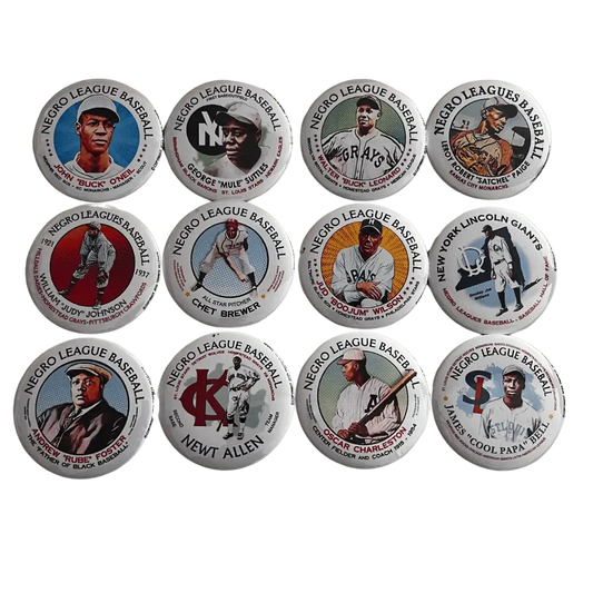 Set of 12 players | Negro League Baseball | 3" Pin-Back Button