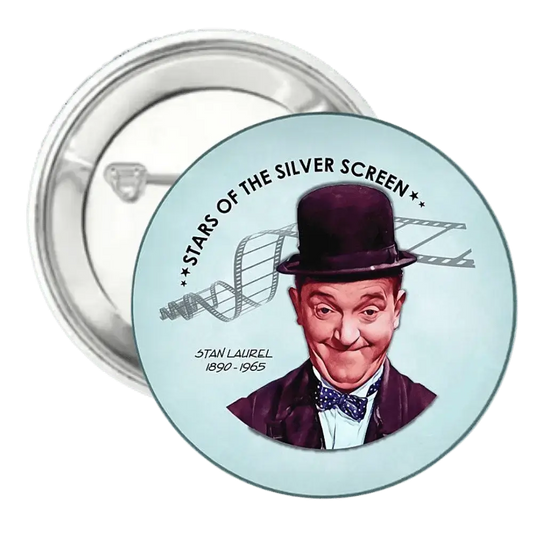 Stan Laurel | Silver Screen | Pin-Back Button