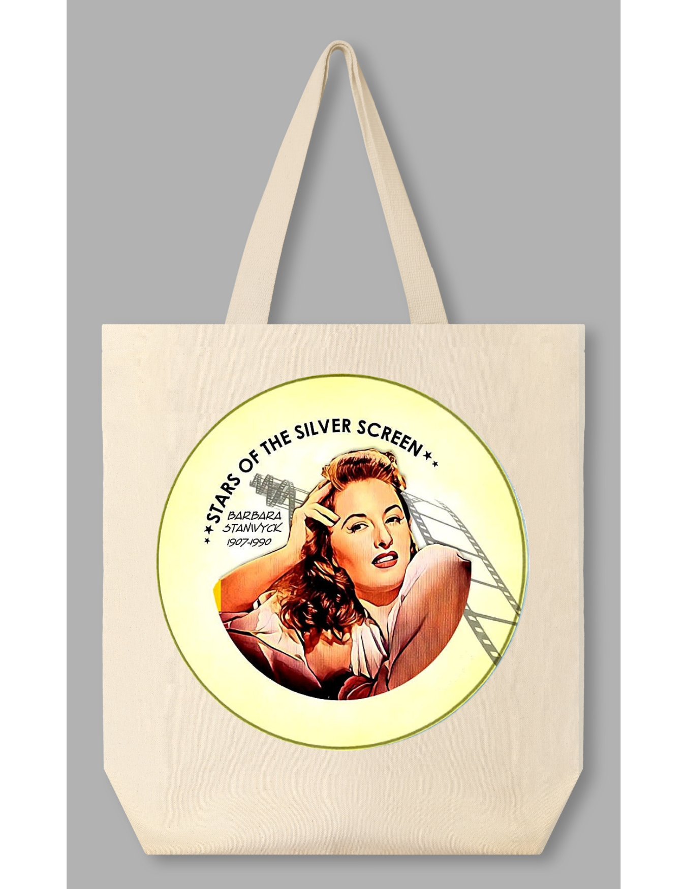 TOTE BAG of choice includes our 19 Silver Screen Button set