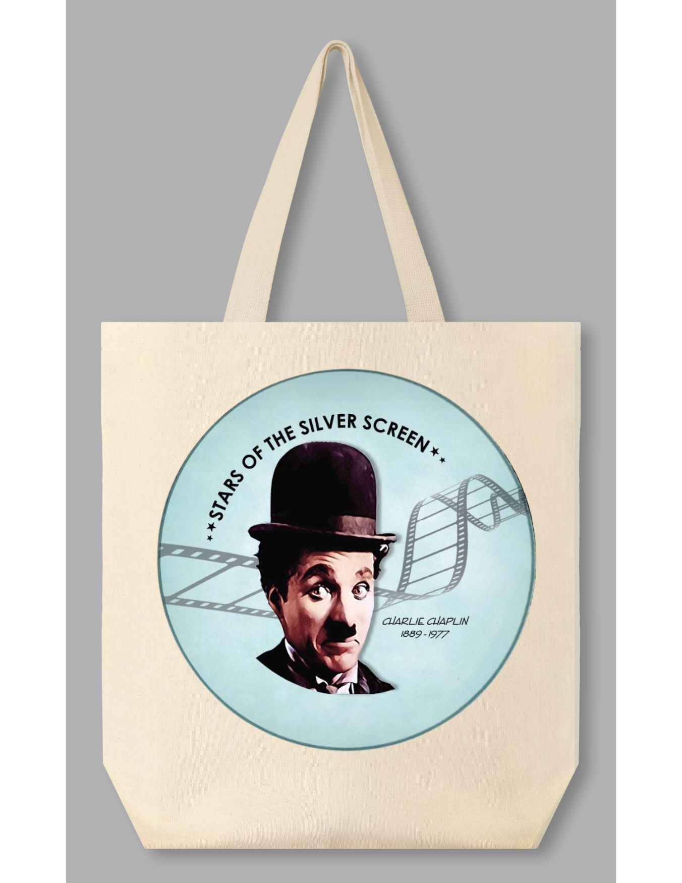 TOTE BAG of choice includes our 19 Silver Screen Button set