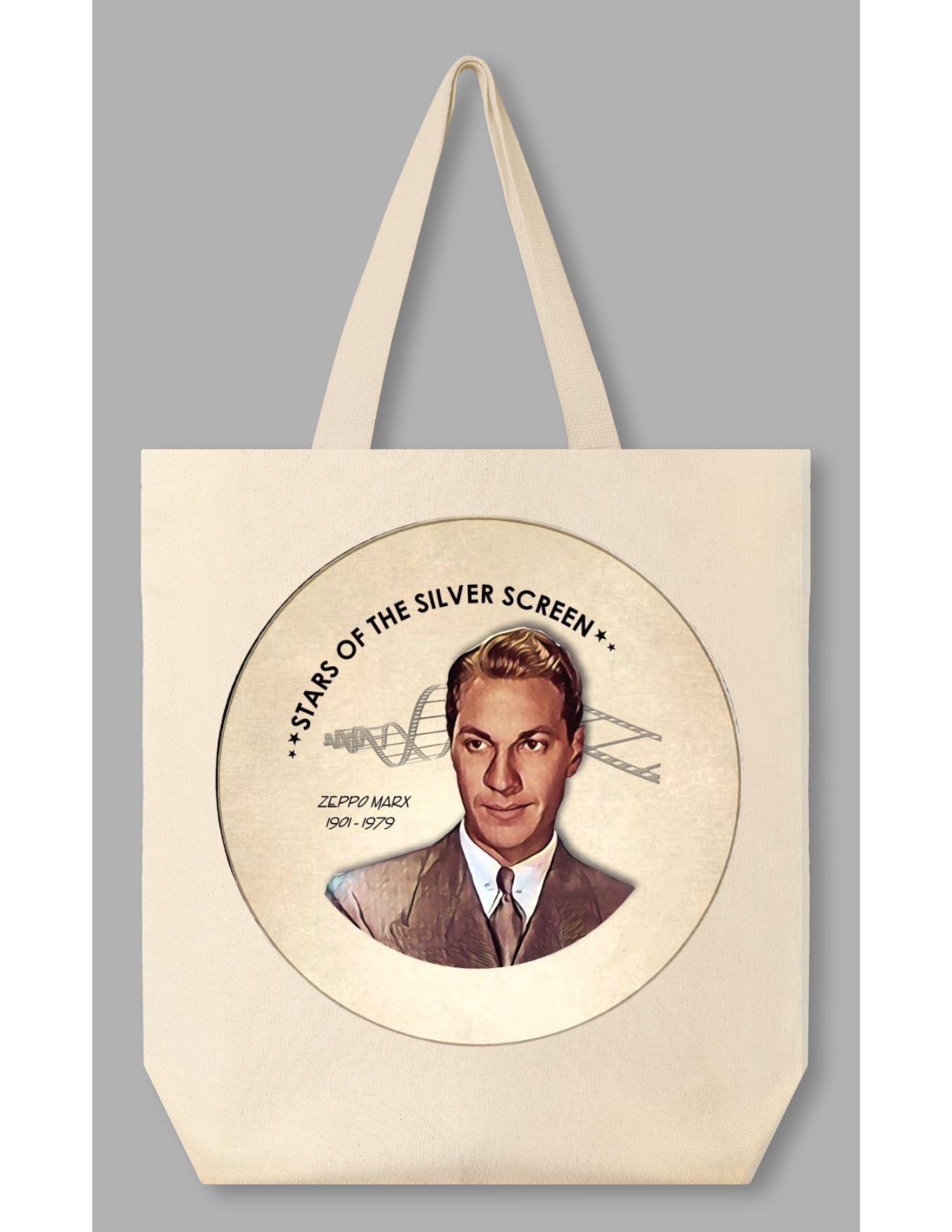 TOTE BAG of choice includes our 19 Silver Screen Button set