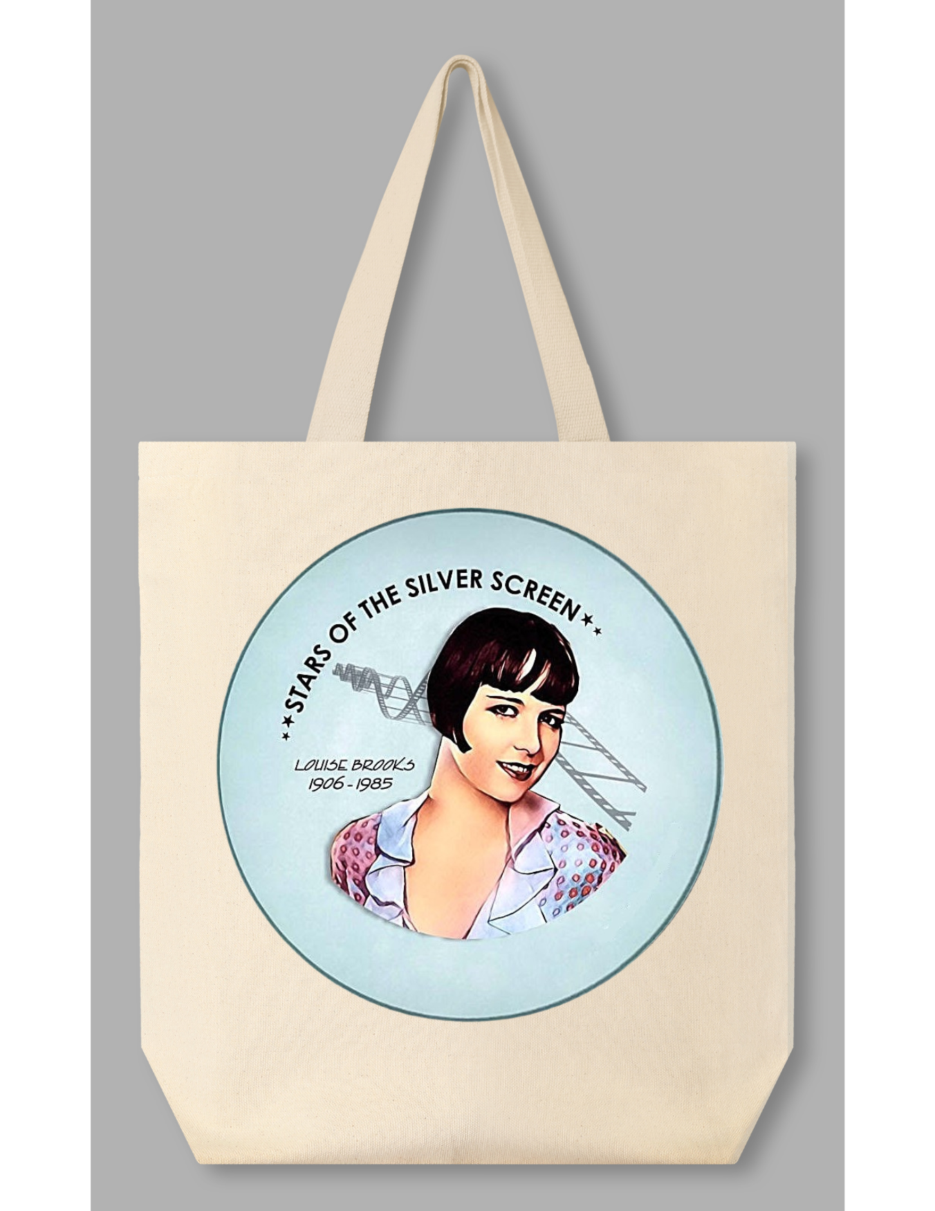 TOTE BAG of choice includes our 19 Silver Screen Button set