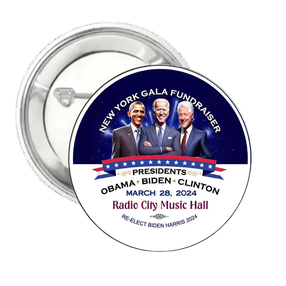 Obama Biden Clinton | Logo | Pin-Back Buttons