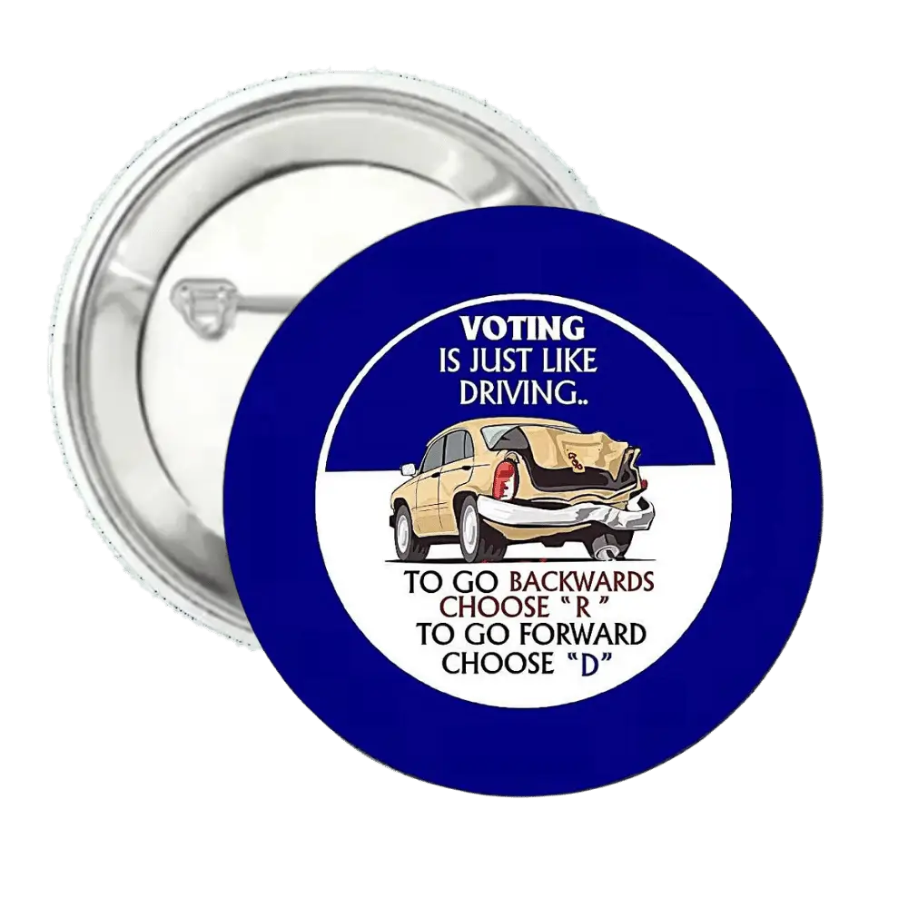 Voting Is Like Driving | Logo | Pin-Back Buttons