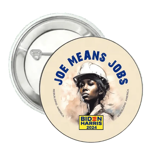 Joe Means Jobs | Logo | Pin-Back Buttons