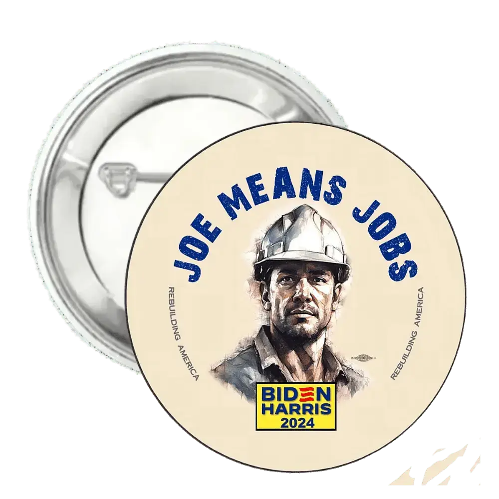 Joe Means Jobs | Logo | Pin-Back Buttons