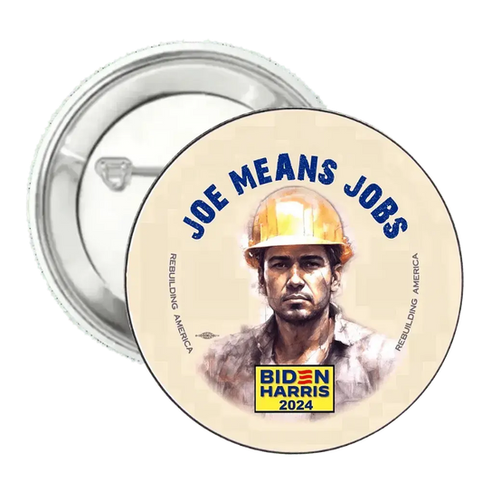 Joe Means Jobs | Logo | Pin-Back Buttons