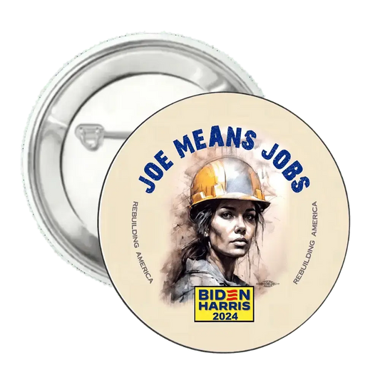 Joe Means Jobs | Logo | Pin-Back Buttons