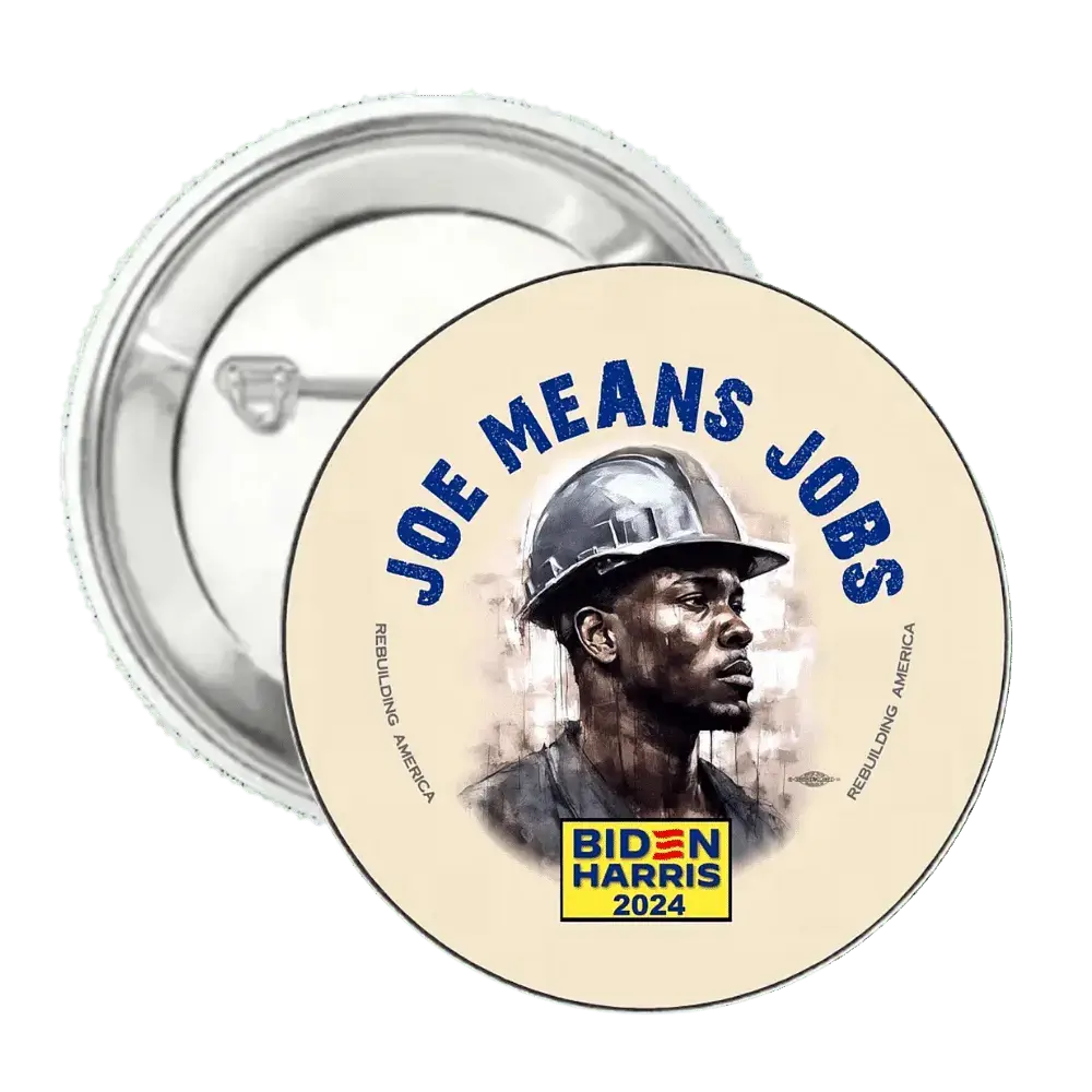 Joe Means Jobs | Logo | Pin-Back Buttons