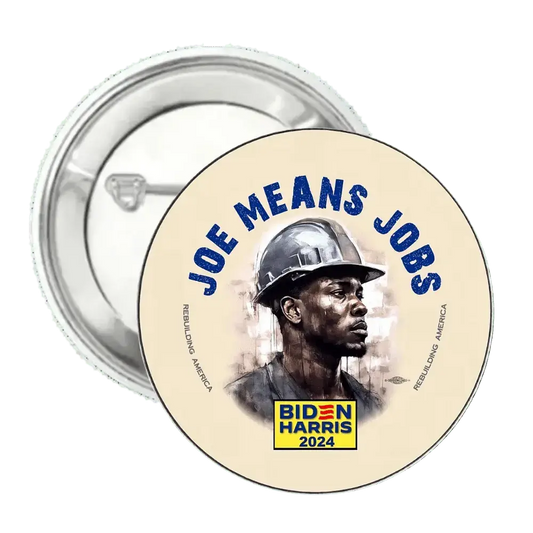 Joe Means Jobs | Logo | Pin-Back Buttons