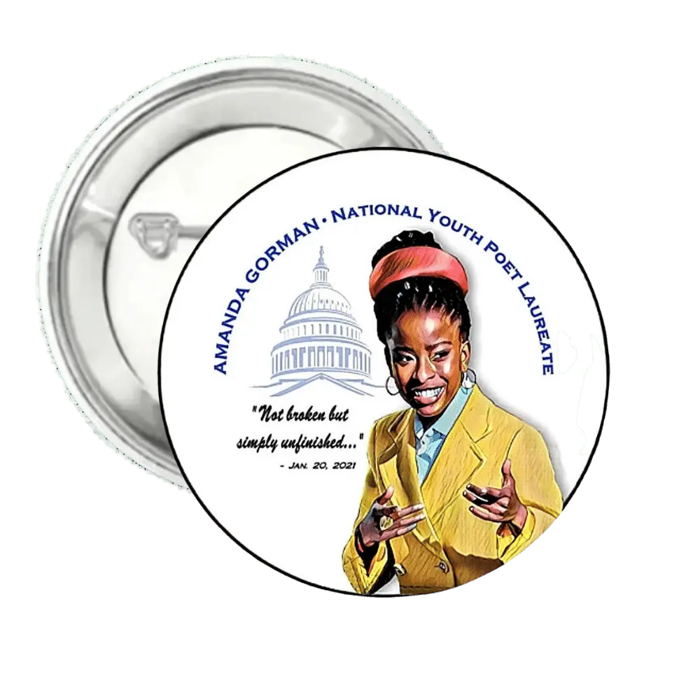 Amanda Gorman | Youth Poet | Pin-Back Button – TigerEye Design